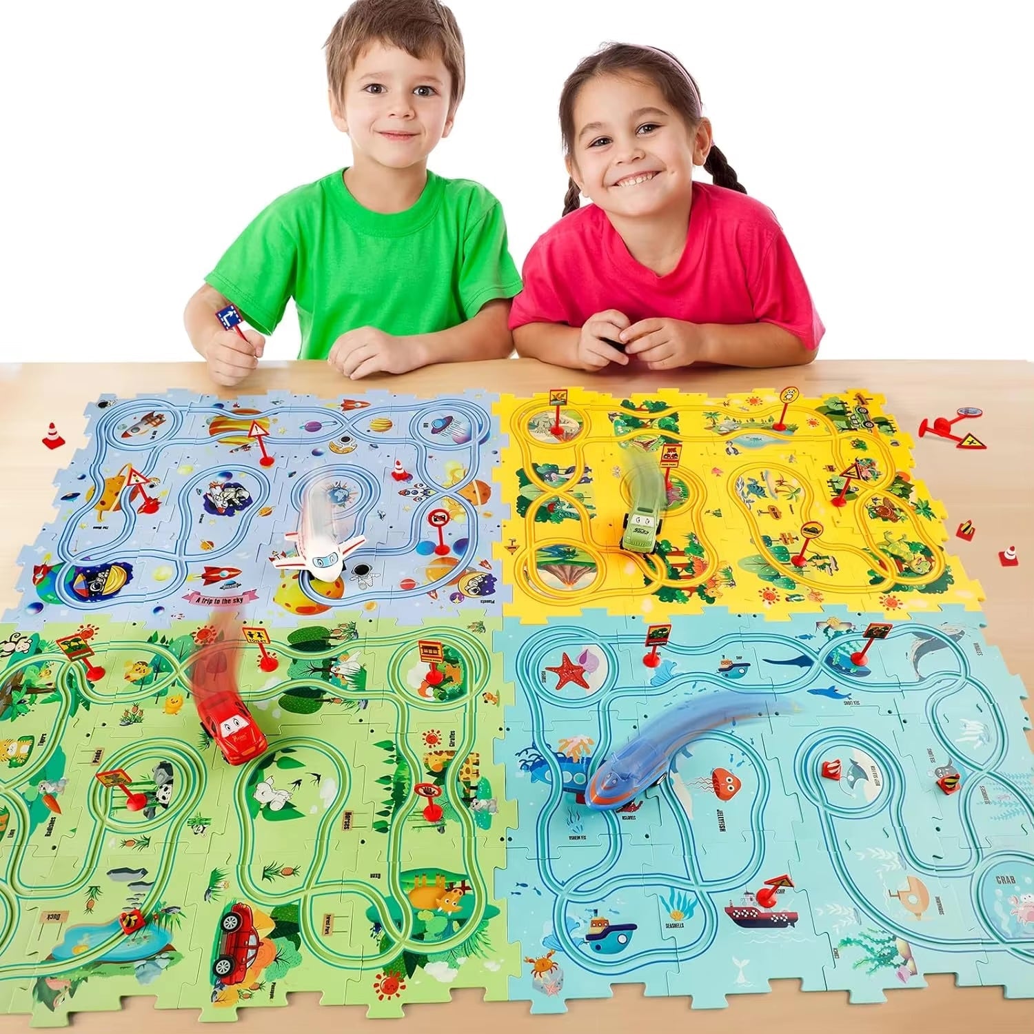 PuzzleDash™ Kids Car Track Set